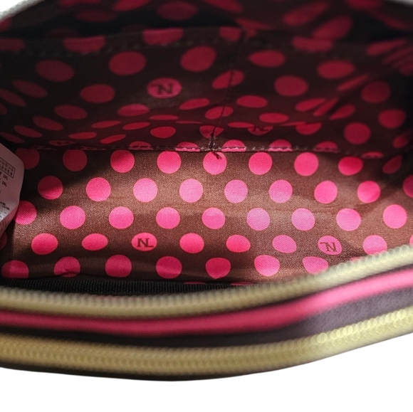 NICOLE LEE "Tea Time Me Time" Pink and Blue Cosmetic Bag w Handle - Picture 5 of 8